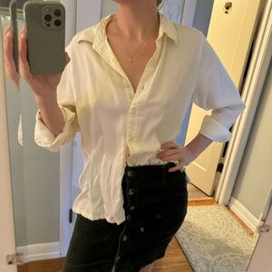 LL Bean Tencel Lyocell Button Up Blouse